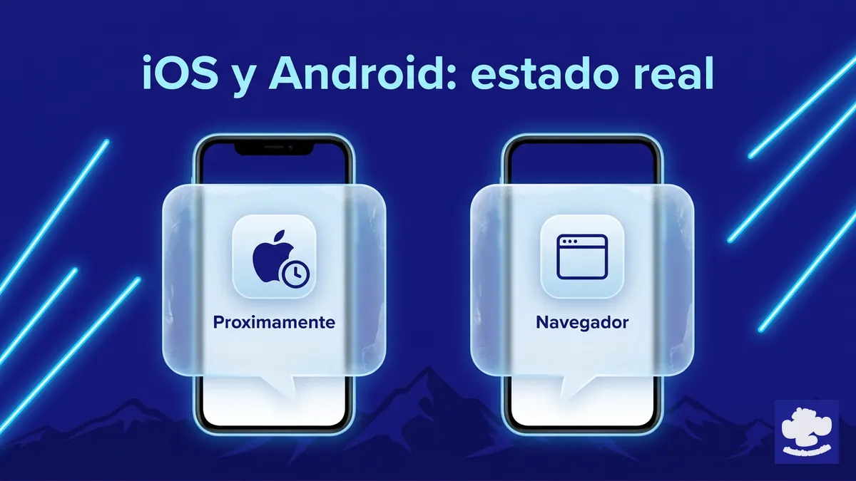Comparacion de disponibilidad de la app PlayUZU en iOS y Android, estilo azul indigo