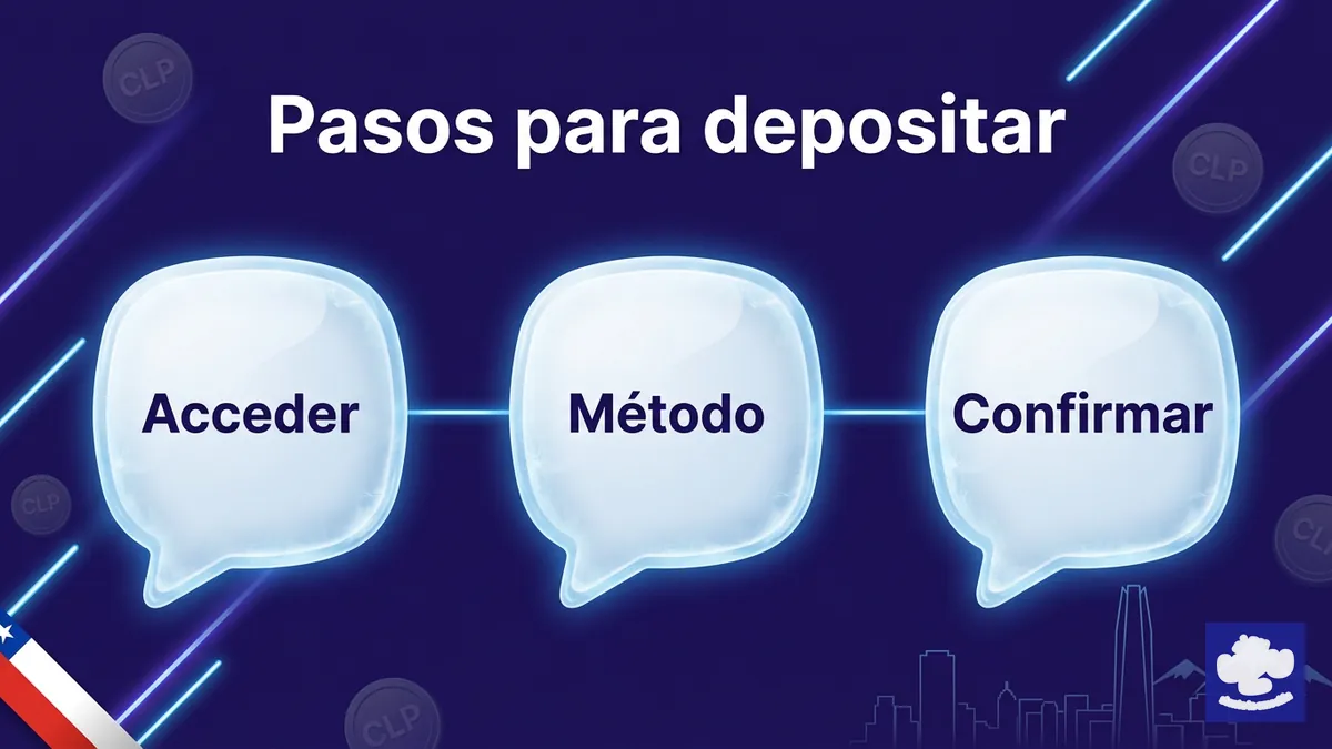 Tres pasos ilustrados para hacer un depósito en PlayUZU Chile