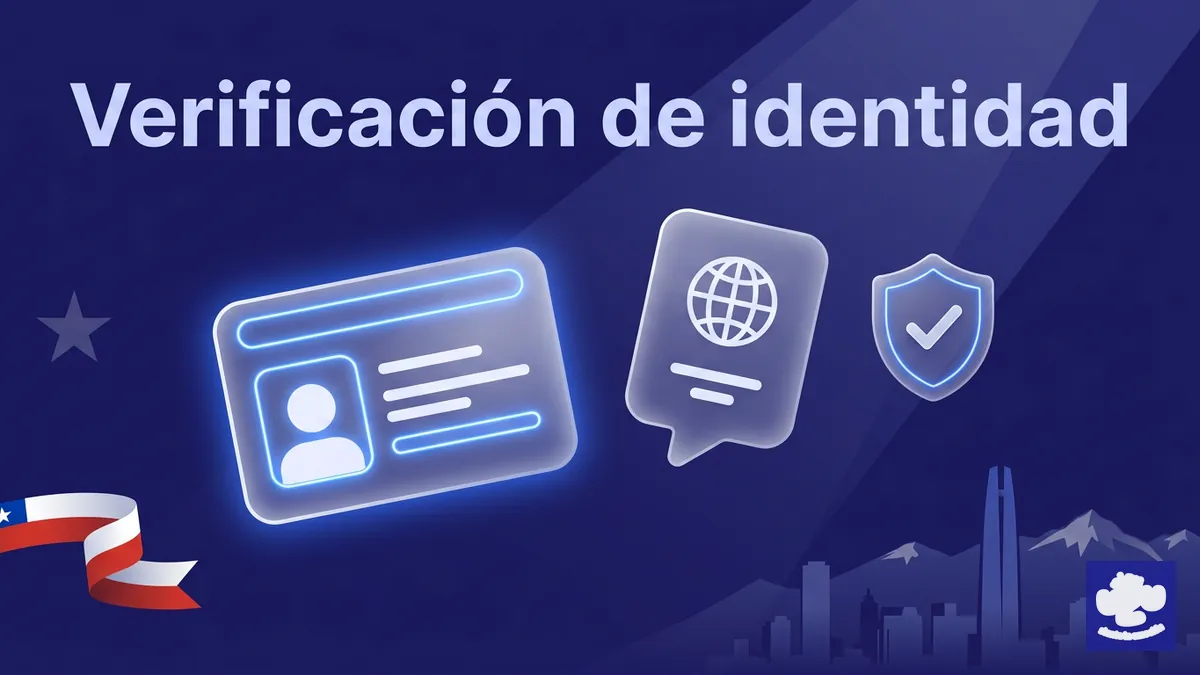 Iconos de documento y verificación de identidad para abrir cuenta en PlayUZU Chile